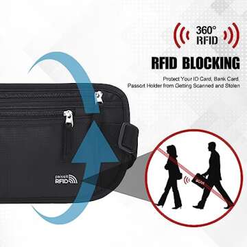 Unisex Money Belt with RFID Protection for All Activities