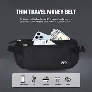 Unisex Money Belt for Travel RFID Blocking & Security