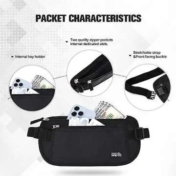 Unisex Money Belt for Travel RFID Blocking & Security