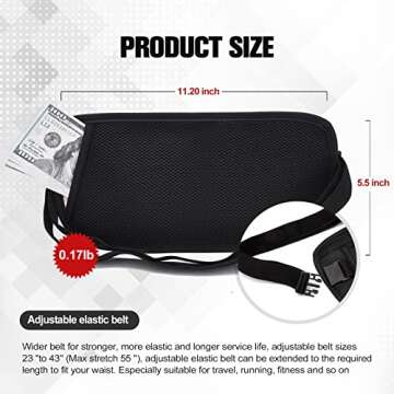 Unisex Money Belt for Travel RFID Blocking & Security