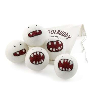 Woolbuddy Dryer Balls 6-Pack - Fun, Eco-Friendly Laundry Solution