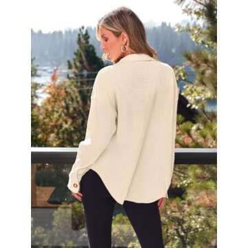 AUTOMET Women's Waffle Knit Shacket for Fall Style
