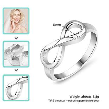 Personalized Infinity BFF Rings for Best Friends – Sterling Silver Custom Name Pinky Promise Rings for Women – Matching Friendship Rings & Unique Birthday Gifts for Girlfriend, Sister, or Bridesmaid