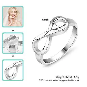 Personalized Infinity BFF Rings for Best Friends – Sterling Silver Custom Name Pinky Promise Rings for Women – Matching Friendship Rings & Unique Birthday Gifts for Girlfriend, Sister, or Bridesmaid