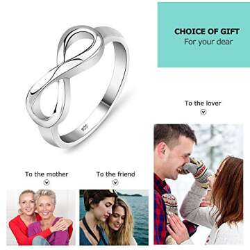Personalized Infinity BFF Rings for Best Friends – Sterling Silver Custom Name Pinky Promise Rings for Women – Matching Friendship Rings & Unique Birthday Gifts for Girlfriend, Sister, or Bridesmaid