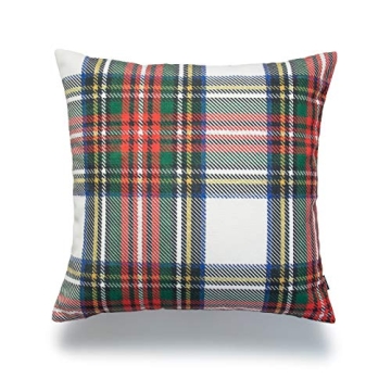 Hofdeco Holiday Decorative Throw Pillow Cover - Gray Classic Stewart Plaid, 18x18"