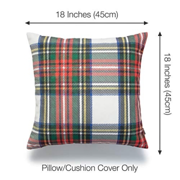 Hofdeco Holiday Decorative Throw Pillow Cover in Gray Plaid
