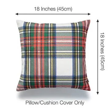 Hofdeco Holiday Decorative Throw Pillow Cover in Gray Plaid