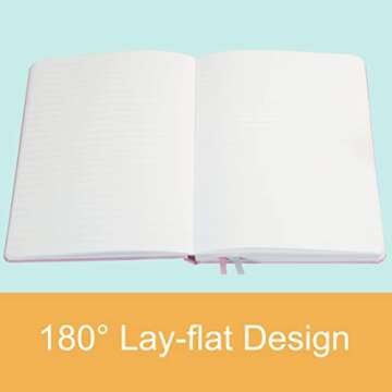 PEACHLULU Lined Journal Hardcover Notebook 5.7 x 8 Inches 100 GSM Thick Paper 2 Bookmarks (College Ruled, Pink)