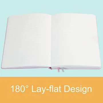 PEACHLULU Lined Journal Hardcover Notebook 5.7 x 8 Inches 100 GSM Thick Paper 2 Bookmarks (College Ruled, Pink)