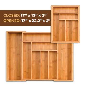 Silverware Organizer - Expandable Kitchen Drawer Organizer, Utensil Drawer Organizer, Cutlery Drawer...