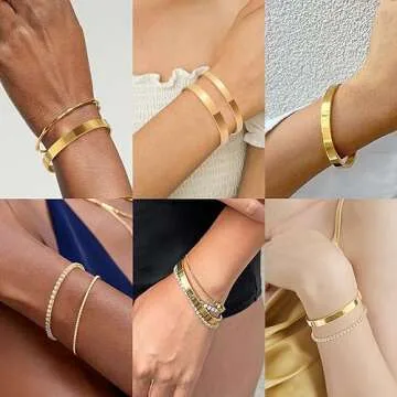 Trendy Adjustable Gold Bracelets for Women Jewelry