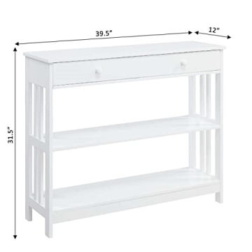 Convenience Concepts White Mission Console Table - Stylish & Functional
