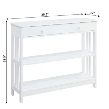 Convenience Concepts White Mission Console Table - Stylish & Functional