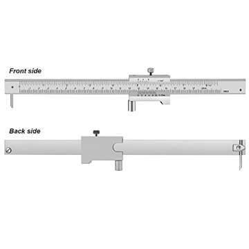 ZLKSKER Parallel Crossed Caliper 0-20cm (0-8 inch) with 2 Carbide Scriber/Needle, Stainless Steel Ve...