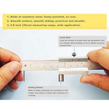 Precision Stainless Steel Caliper with Scriber Set 0-20cm