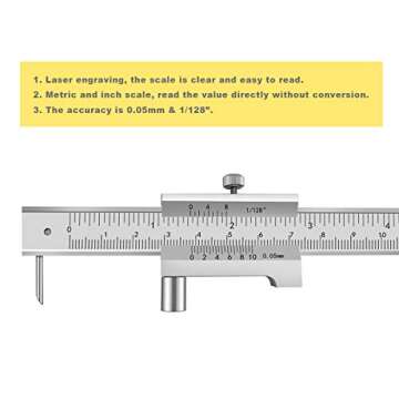 Precision Stainless Steel Caliper with Scriber Set 0-20cm