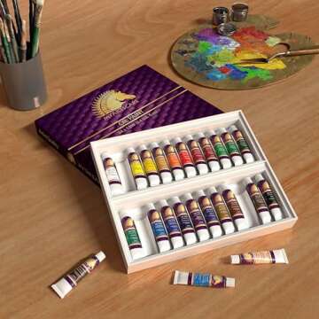 MyArtscape Professional Oil Paint Set - 24 Vibrant Tubes
