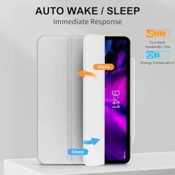 kenke Case for iPad Pro 11 Inch 4th/3rd/2nd/1st Generation (2022/2021/2020/2018 Model), Rebound Magnetic Slim Trifold Stand Smart Cover, Support 2nd Gen Pencil Charging, Auto Sleep/Wake, Gray