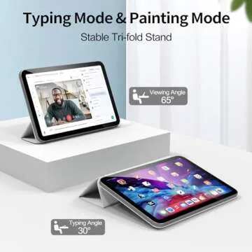 kenke Case for iPad Pro 11 Inch 4th/3rd/2nd/1st Generation (2022/2021/2020/2018 Model), Rebound Magnetic Slim Trifold Stand Smart Cover, Support 2nd Gen Pencil Charging, Auto Sleep/Wake, Gray