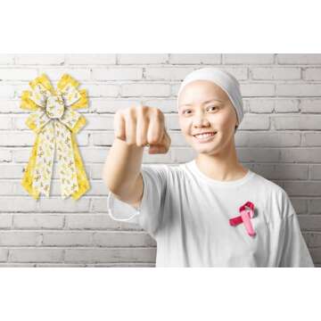 Habbiful 2 Rolls 10 Yards Childhood Cancer Awareness Ribbon for Crafts Wreath Bows Wrapping Yellow Awareness Wired Edge Ribbon Yellow Cancer Ribbon for Charity Party Public Activities Decoration