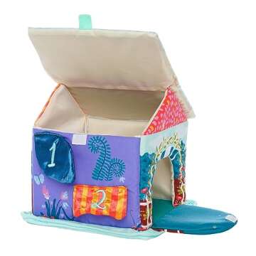 Manhattan Toy Cottontail Cottage Fill and Spill Baby and Toddler Sensory Activity Toy with 3 Stuffed Animal Bunny Rattles