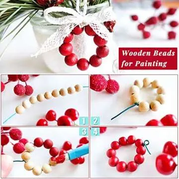 500pcs Natural Wooden Beads for Crafts,GACUYI 7 Sizes Unfinished Round Wood Beads Bulk 6mm,8mm,10mm, 12mm,14mm,16mm, 20mm Beads for Garland Macrame Jewelry Making,Home Decor, DIY Crafting