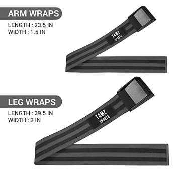 Tamz Sports Occlusion Bands, 4 Pack (2 Bicep Bands,2 Leg Bands), Comfortable Elastic Bands for Blood...