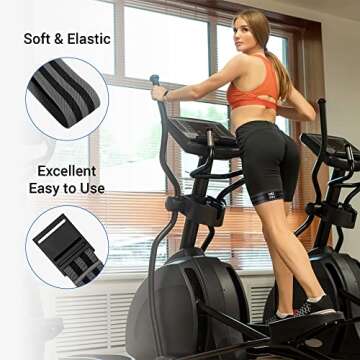 Tamz Sports Occlusion Bands, 4 Pack (2 Bicep Bands,2 Leg Bands), Comfortable Elastic Bands for Blood Flow Restriction TraIng and Fast Muscle Growth Without Lifting Heavy Weights (Black/Grey)