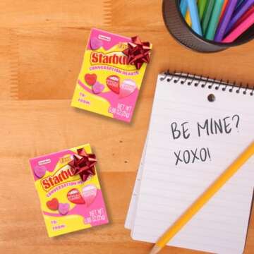 Starbursts Conversation Hearts, Classic Valentine's Day Candy, .88 Ounces Each (Pack of 4)