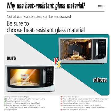 KITCHOP Overnight Oats Containers with Lids and Spoon,Mason Jars,16 Oz Glass Oatmeal Container to Go...