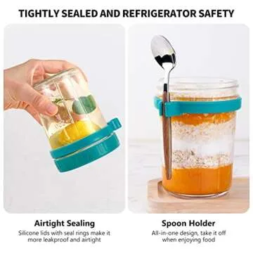 KITCHOP Overnight Oats Containers for Easy Meal Prep