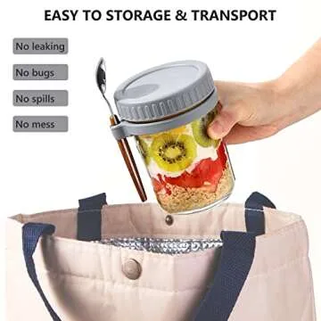 KITCHOP Overnight Oats Containers for Easy Meal Prep
