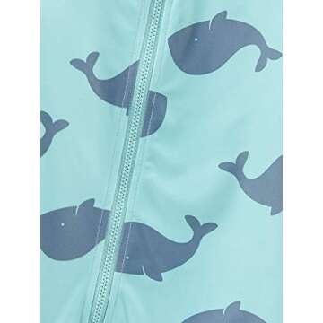 Simple Joys by Carter's Boys' 2-Pack 1-Piece Zip Rashguards, Turtle/Whale, 12 Months