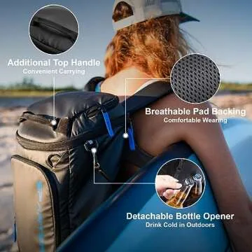 SPARTER Backpack Cooler Insulated Leak Proof 30 Cans, 2 Insulated Compartments Thermal Bag, Portable Lightweight Beach Travel Camping Lunch Backpack for Men and Women