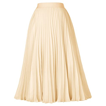 Pleated Chiffon Midi A-Line Skirt - Grace Karin