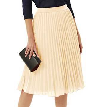 Pleated Chiffon Midi A-Line Skirt - Grace Karin