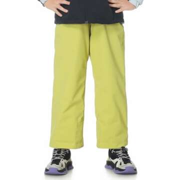 MONTFLIX Kids Waterproof Snow Pants for Winter Fun