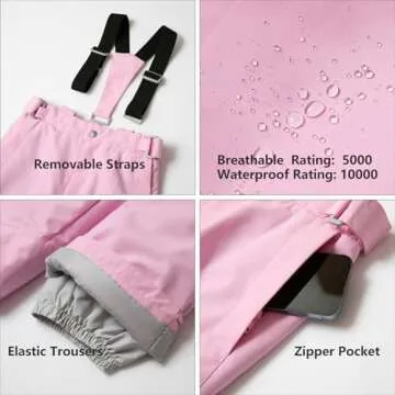 MONTFLIX Kids Waterproof Snow Pants for Winter Fun