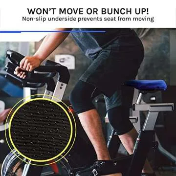 Domain Cycling Gel Bike Seat Cushion- Secure Peloton Fit for Smooth Stable Rides- Non-Slip Bicycle Seat Cushion for Exercise Bikes, Padded Bike Cushion Seat Cover for Men or Women Comfort (Pink)