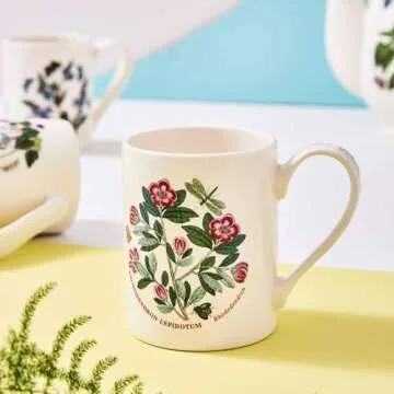 Portmeirion Botanic Garden 12oz Tankard Mug (Set of 6) - Multipurpose Floral Drinkware Collection, Durable Earthenware Tableware - Dishwasher, Microwave, Freezer, Oven Safe - Made in England