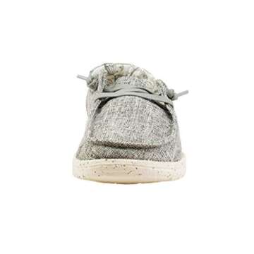 Hey Dude Women's Wendy L Linen Iron Size 5 | Women’s Shoes | Women’s Lace Up Loafers | Comfortable & Light-Weight