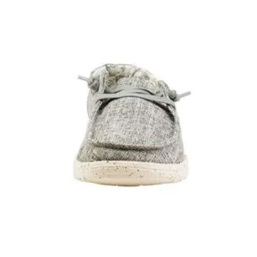 Hey Dude Women's Wendy L Linen Iron Size 5 | Women’s Shoes | Women’s Lace Up Loafers | Comfortable & Light-Weight