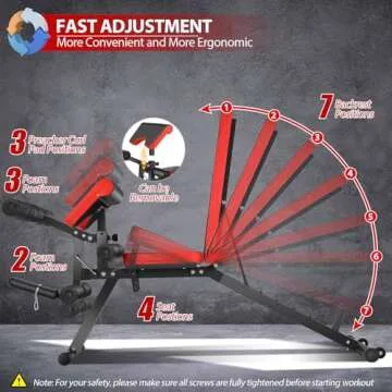 OPPSDECOR Adjustable Weight Bench with Leg Extension and Leg Curl, 800 LBS Heavy Duty Workout Bench for Home Gym, Preacher Curl Bench with Wheels, Flat Incline Decline Sit Up Bench, Exercise Bench for Full Body Workout