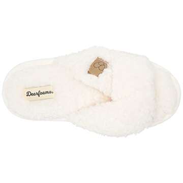 Dearfoams Women's Teddy Slide Slippers for Ultimate Comfort