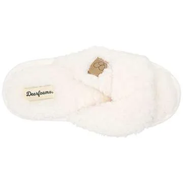 Dearfoams Women's Teddy Slide Slippers for Ultimate Comfort