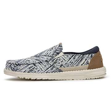 Hey Dude Men's Thad Sky Streak Size 10 | Men’s Loafers | Men’s Slip On Shoes | Comfortable & Light-Weight