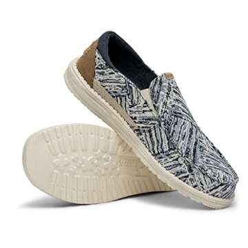 Hey Dude Men's Thad Sky Streak Size 10 | Men’s Loafers | Men’s Slip On Shoes | Comfortable & Light-Weight