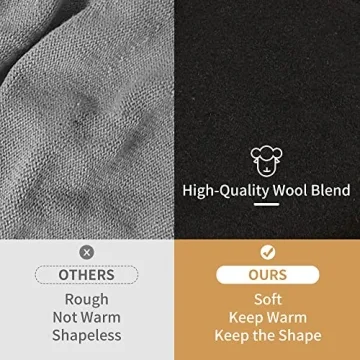 Men's Black Newsboy Cap - POUDAY Flat Winter Hat