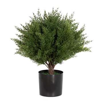 Weitaisi 17" Artificial Cedar Topiary - UV-Proof Outdoor Shrub